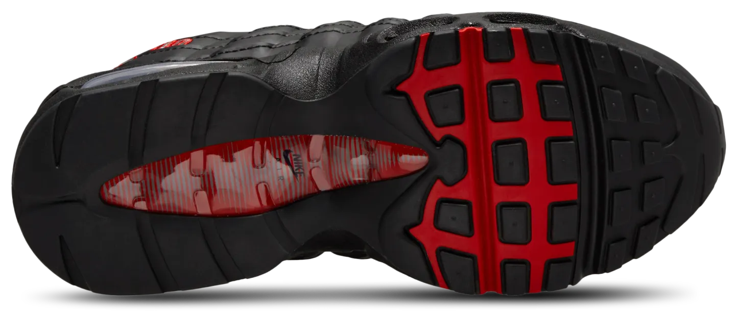 Nike Air Max 95 BB Leather 童款 - Black/Red - Image 4