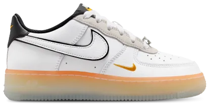 Nike Air Force 1 FL2 童款 - White/Black/Orange - Image 1
