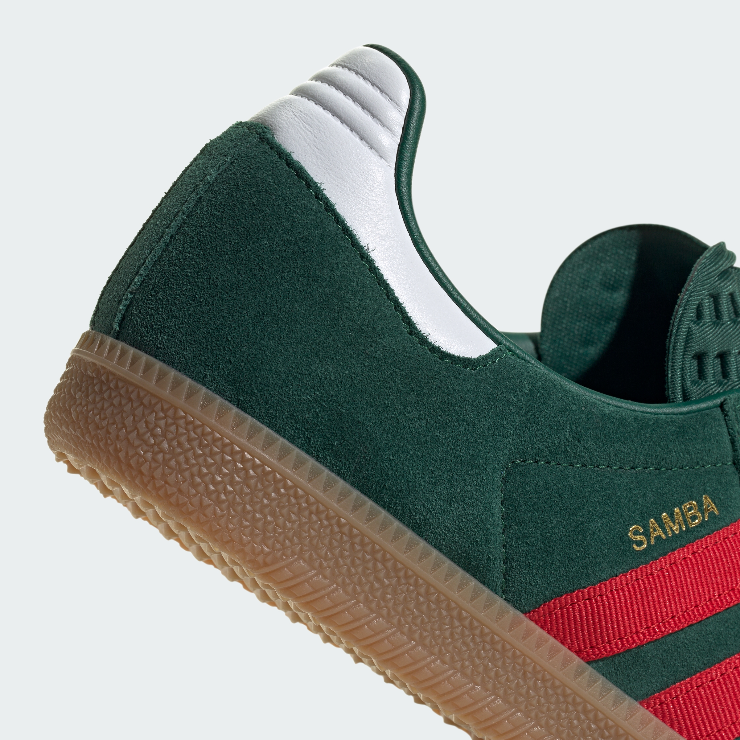 adidas Samba OG Shoes - Team Dark Green / Better Scarlet / Gum - View 10