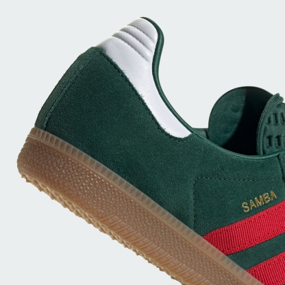 adidas Samba OG Shoes - Team Dark Green / Better Scarlet / Gum - View 10