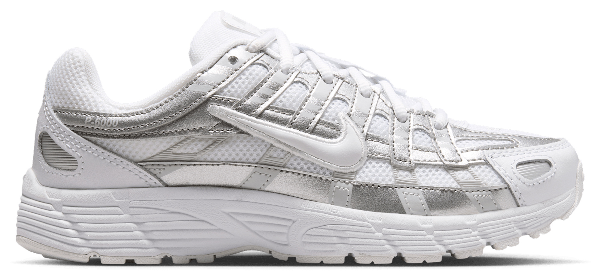 Nike P-6000 童款 - White/White/Silver - Image 1