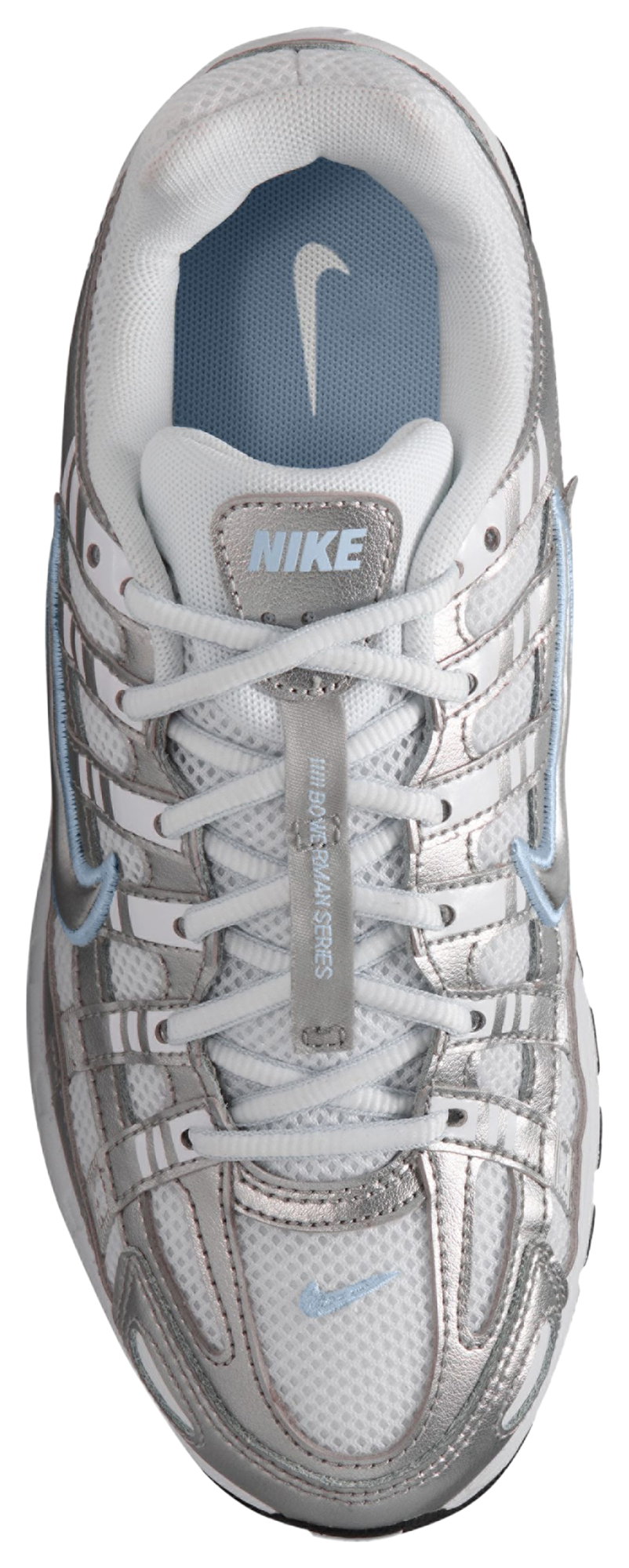 Nike P-6000 童款 - Metallic Silver/Blue/White - Image 3