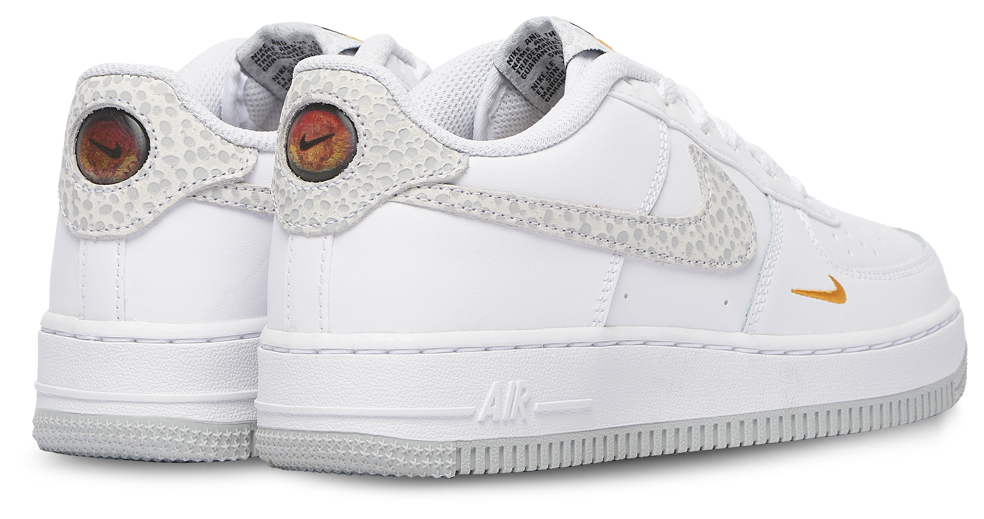 Nike Air Force 1 Low 童款 - White/Orange/Grey - Image 3