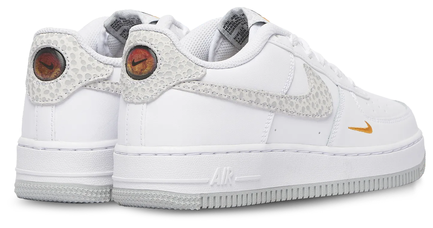 Nike Air Force 1 Low 童款 - White/Orange/Grey - Image 3