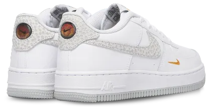 Nike Air Force 1 Low 童款 - White/Orange/Grey - Image 3