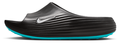 Nike Reactx Rejuven8 Slides - Black/Gamma Blue/Metallic Silver - Image 2