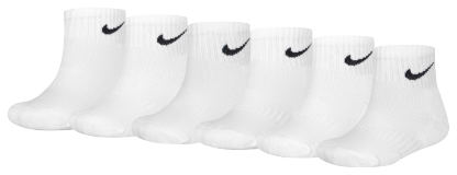 Nike Quarter Socks 6 Pack GSB 童款 - White/Black - Image 1