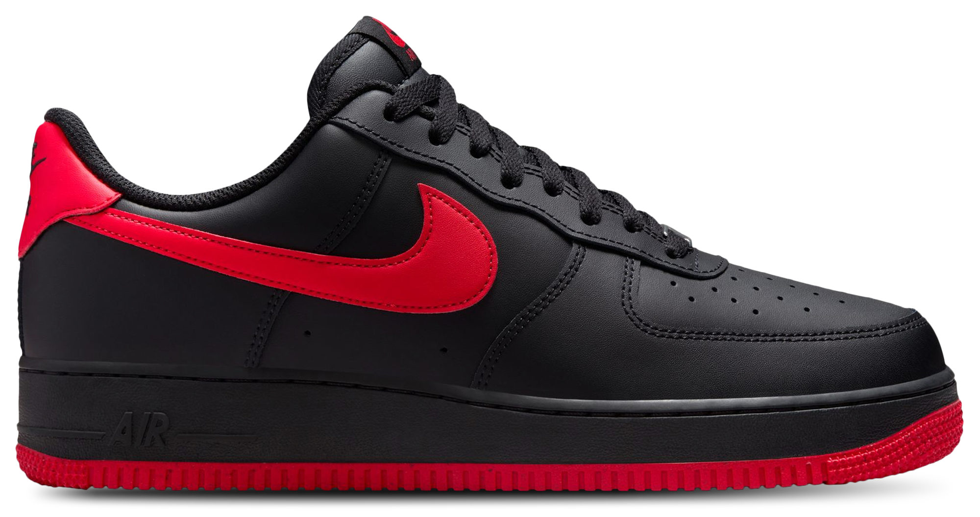 Nike Air Force 1 Low '07 - Black/Red/Black - Image 1