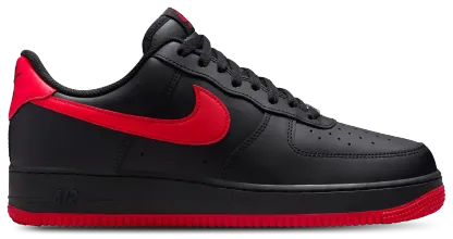 Nike Air Force 1 Low '07 - Black/Red/Black - Image 1