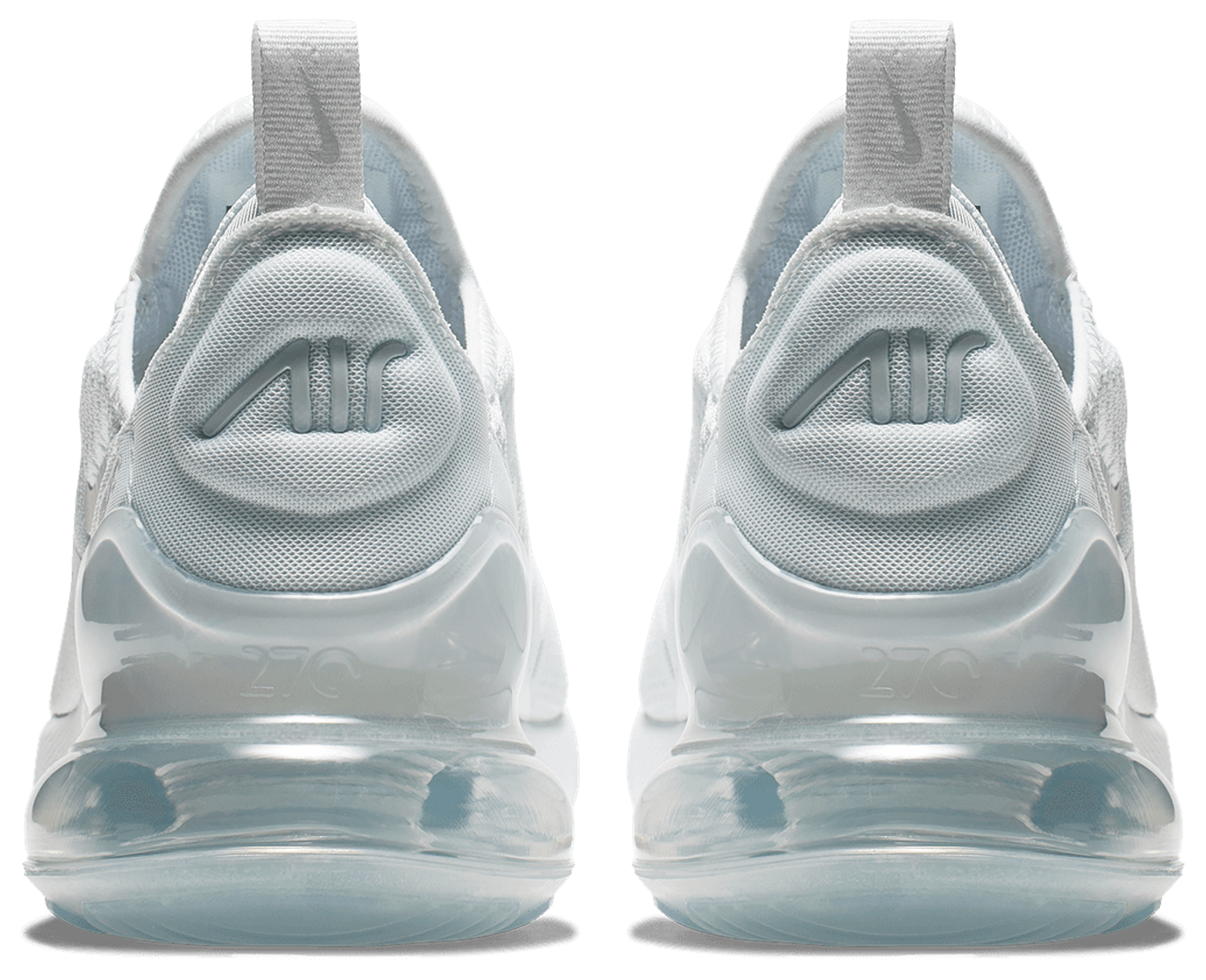 Nike Air Max 270 童款 - White/White/Metallic Silver - Image 3