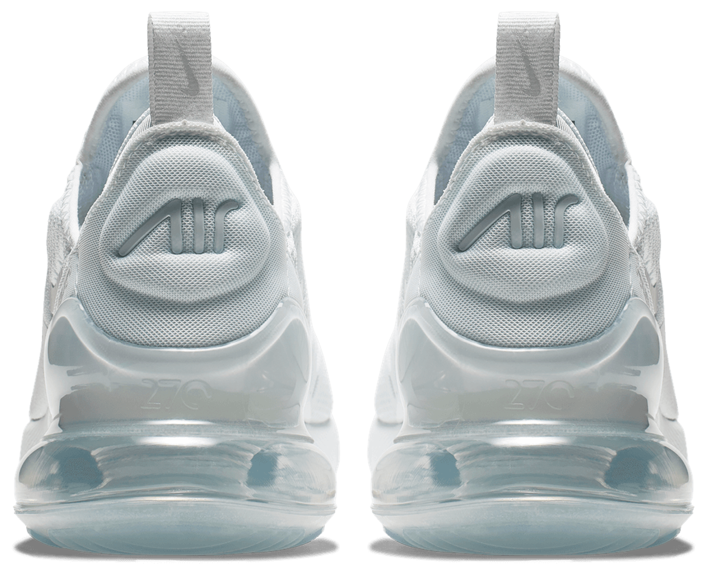 Nike Air Max 270 童款 - White/White/Metallic Silver - Image 3