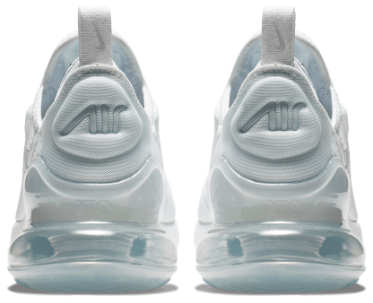 Nike Air Max 270 童款 - White/White/Metallic Silver - Image 3