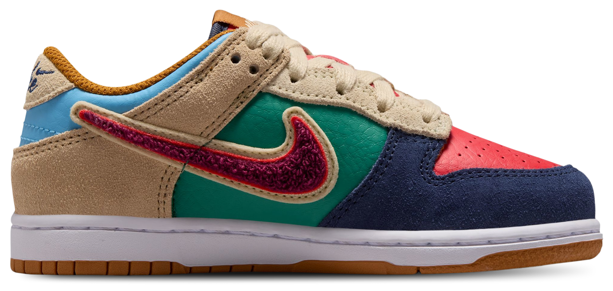 Nike Dunk Low 童款 - Blue/Red - Image 3