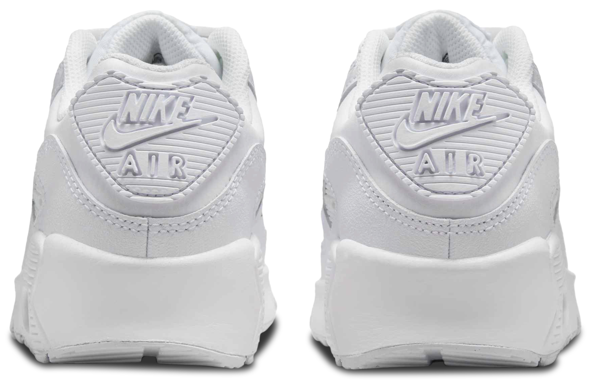 Nike Air Max 90 童款 - White/White/Metallic Silver - Image 3