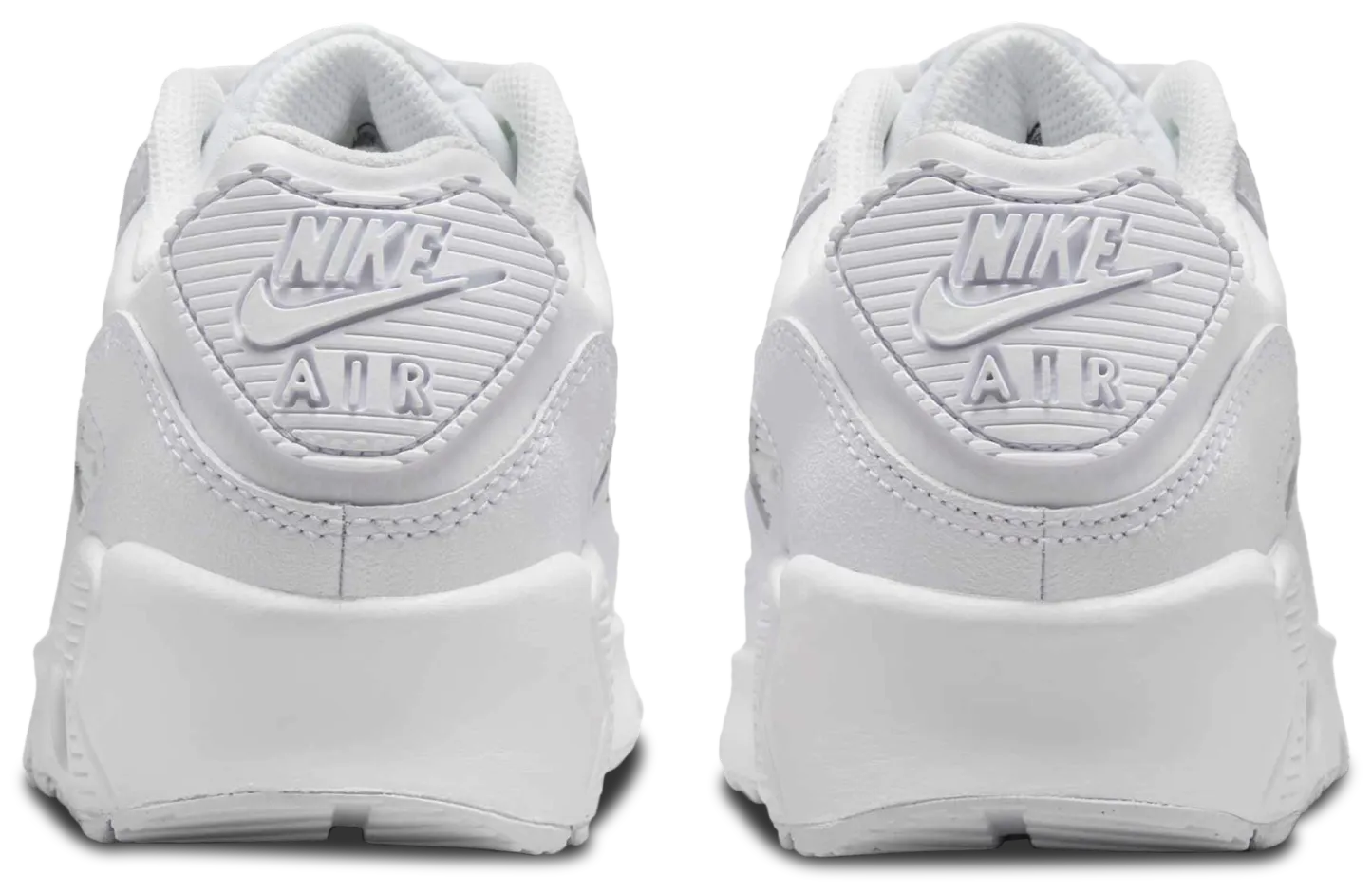 Nike Air Max 90 童款 - White/White/Metallic Silver - Image 3