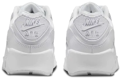 Nike Air Max 90 童款 - White/White/Metallic Silver - Image 3