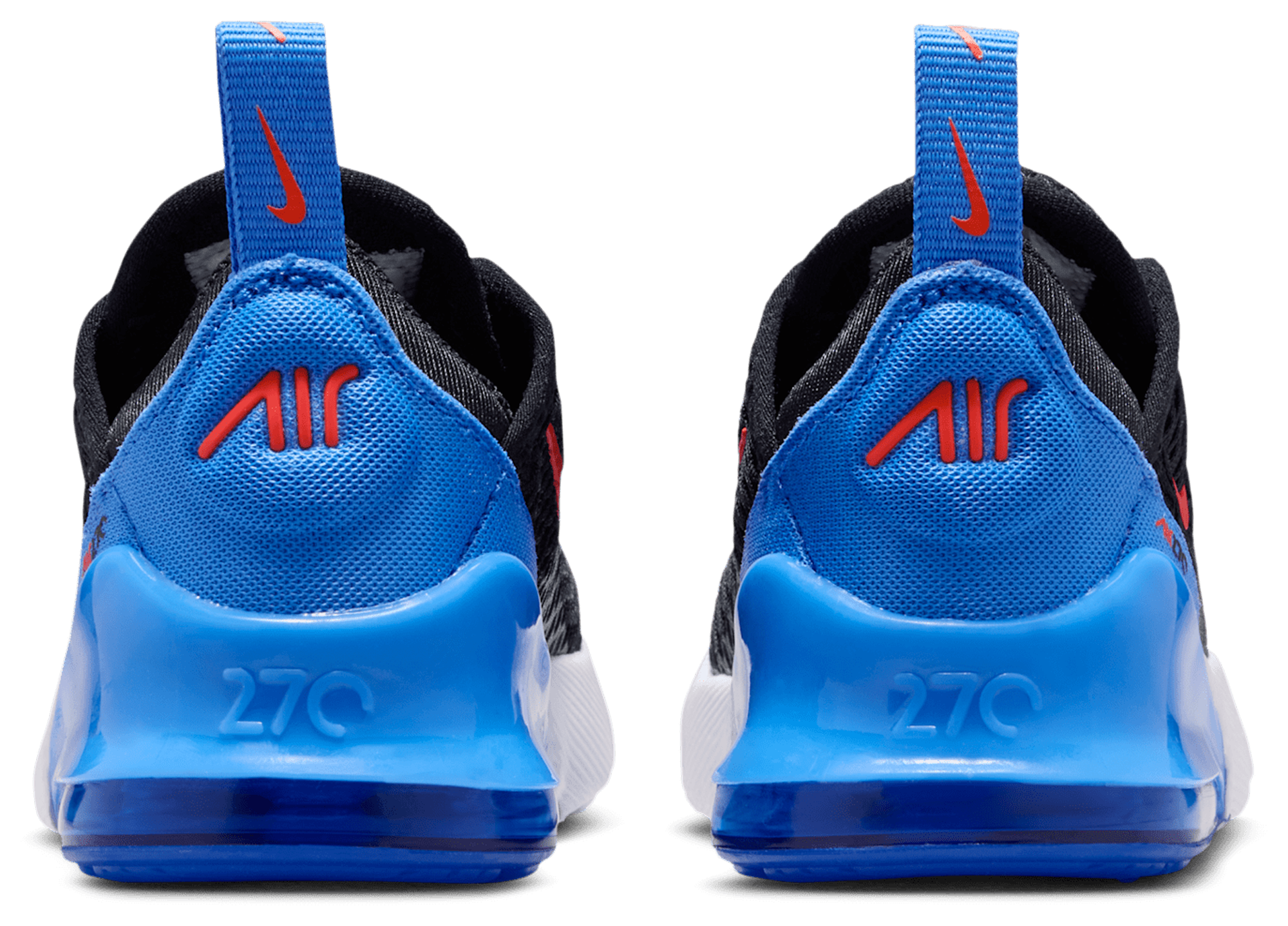 Nike Air Max 270 童款 - Black/Turf Orange/Blue Crystal - Image 3