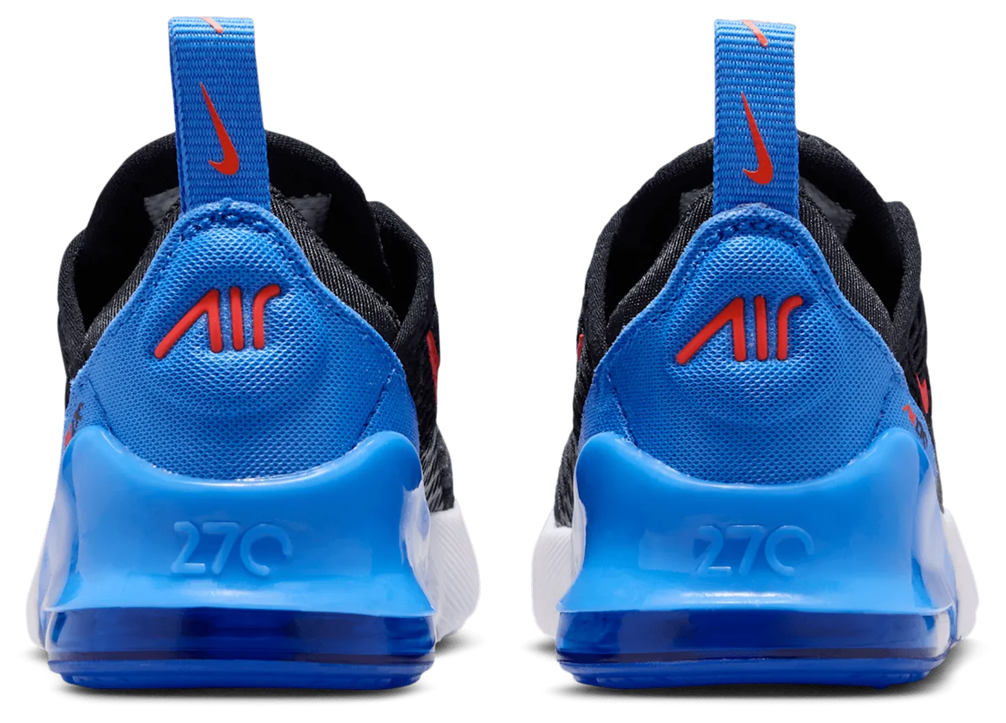 Nike Air Max 270 童款 - Black/Turf Orange/Blue Crystal - Image 3
