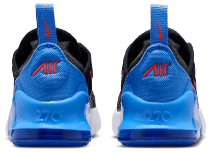 Nike Air Max 270 童款 - Black/Turf Orange/Blue Crystal - Image 3