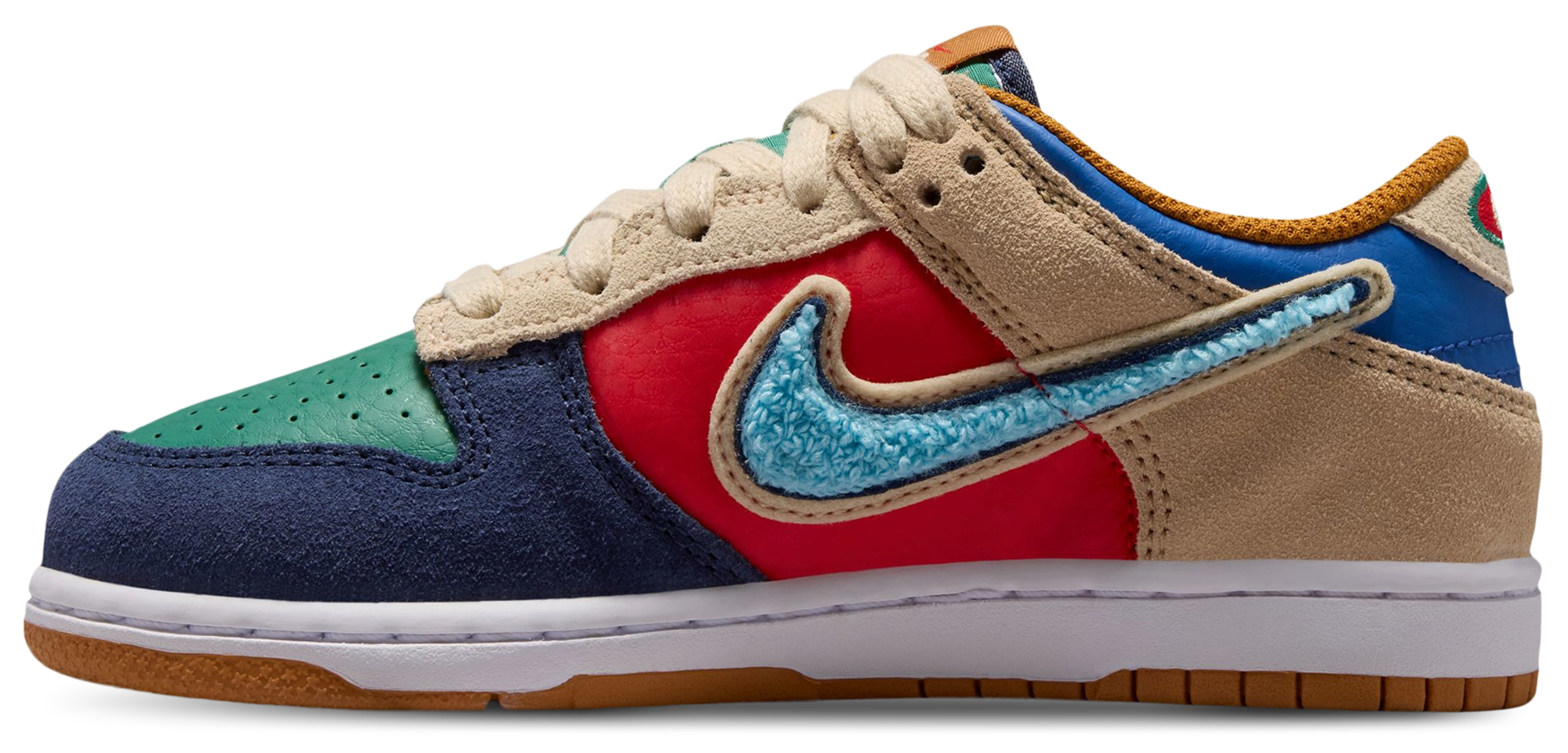 Nike Dunk Low 童款 - Blue/Red - Image 2