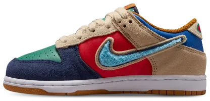Nike Dunk Low 童款 - Blue/Red - Image 2
