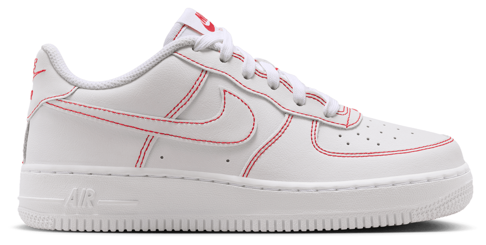 Nike Air Force 1 LV8 1 童款 - White/University Red - Image 1