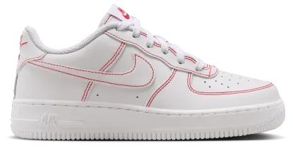 Nike Air Force 1 LV8 1 童款 - White/University Red - Image 1