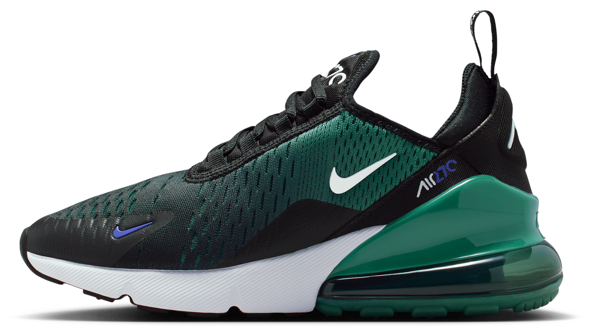 Nike Air Max 270 童款 - Black/White/Evergreen Aura - Image 2