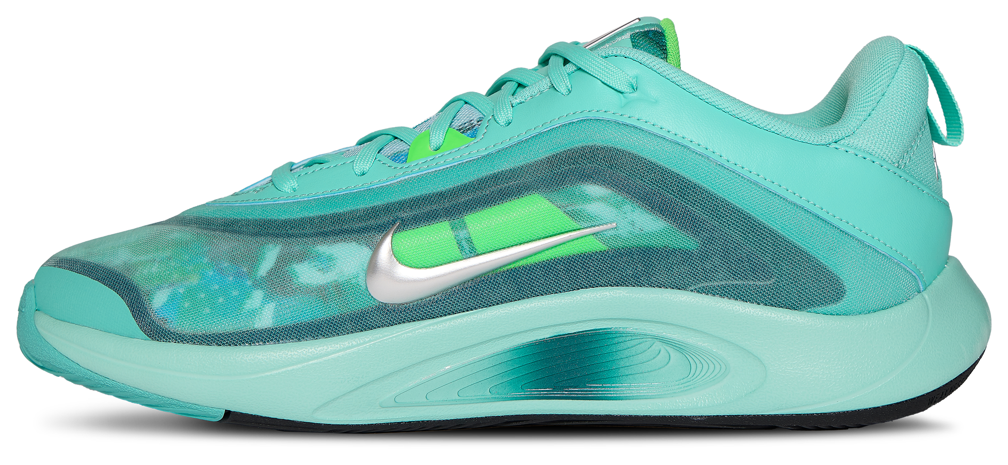 Nike A'One KC 童款 - Metallic Silver/Washed Teal/Bleached Turquoise - Image 2