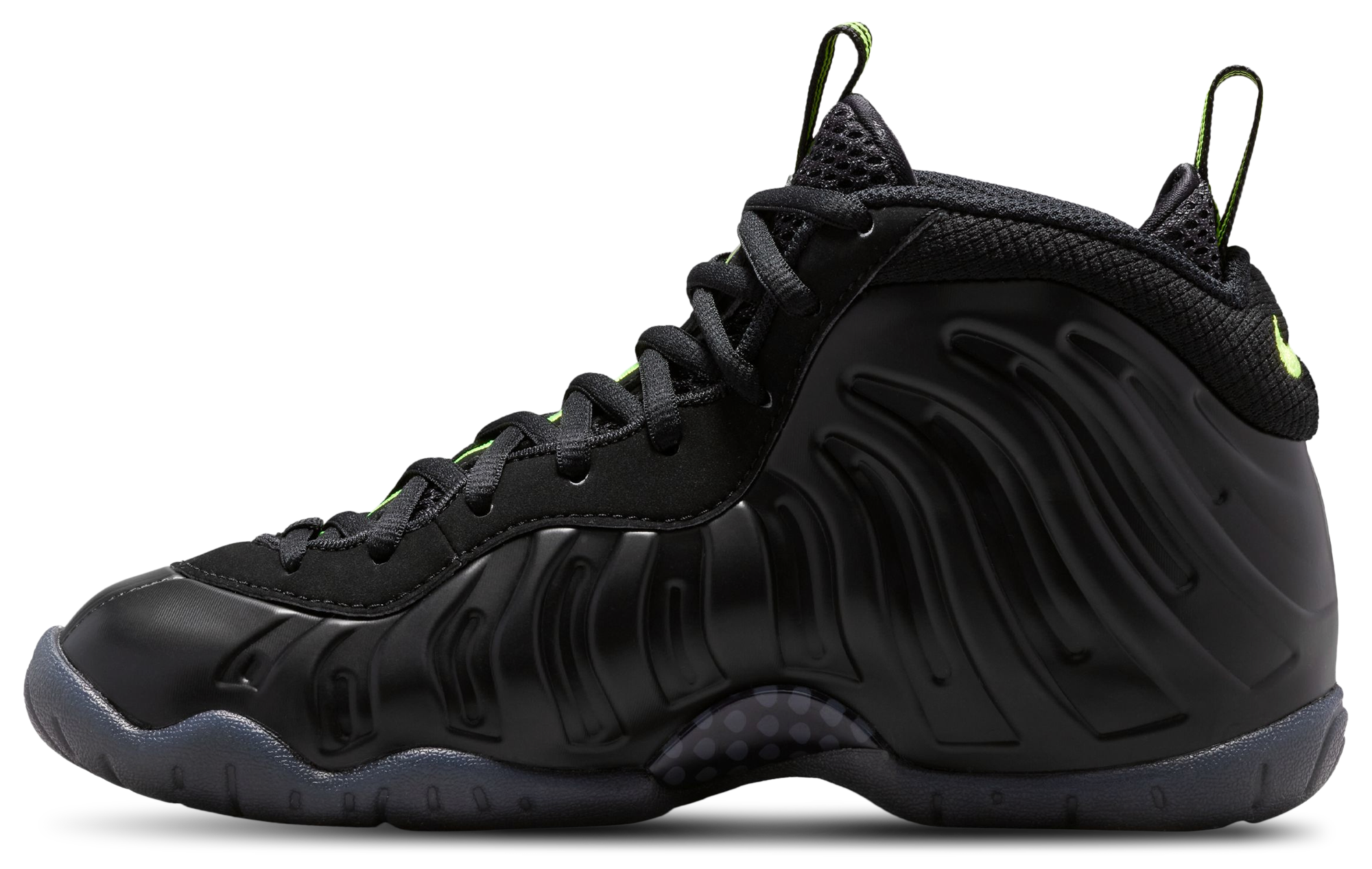 Nike Little Posite Pro 童款 - Black/Voltage Yellow - Image 2
