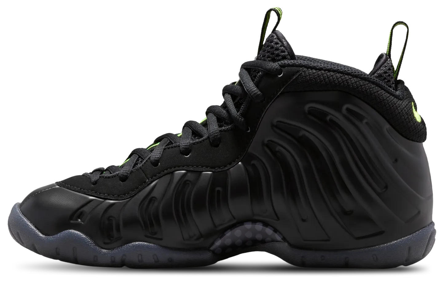 Nike Little Posite Pro 童款 - Black/Voltage Yellow - Image 2