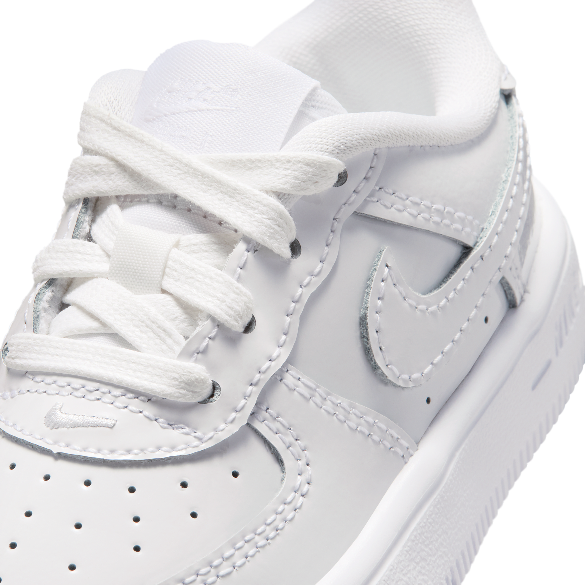Nike Air Force 1 Low Lace 童款 - White/White - Image 7