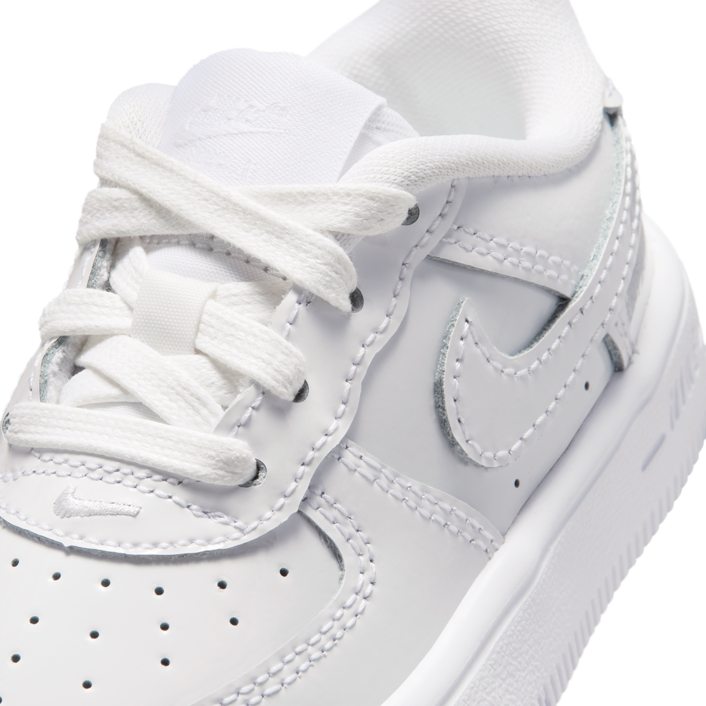 Nike Air Force 1 Low Lace 童款 - White/White - Image 7