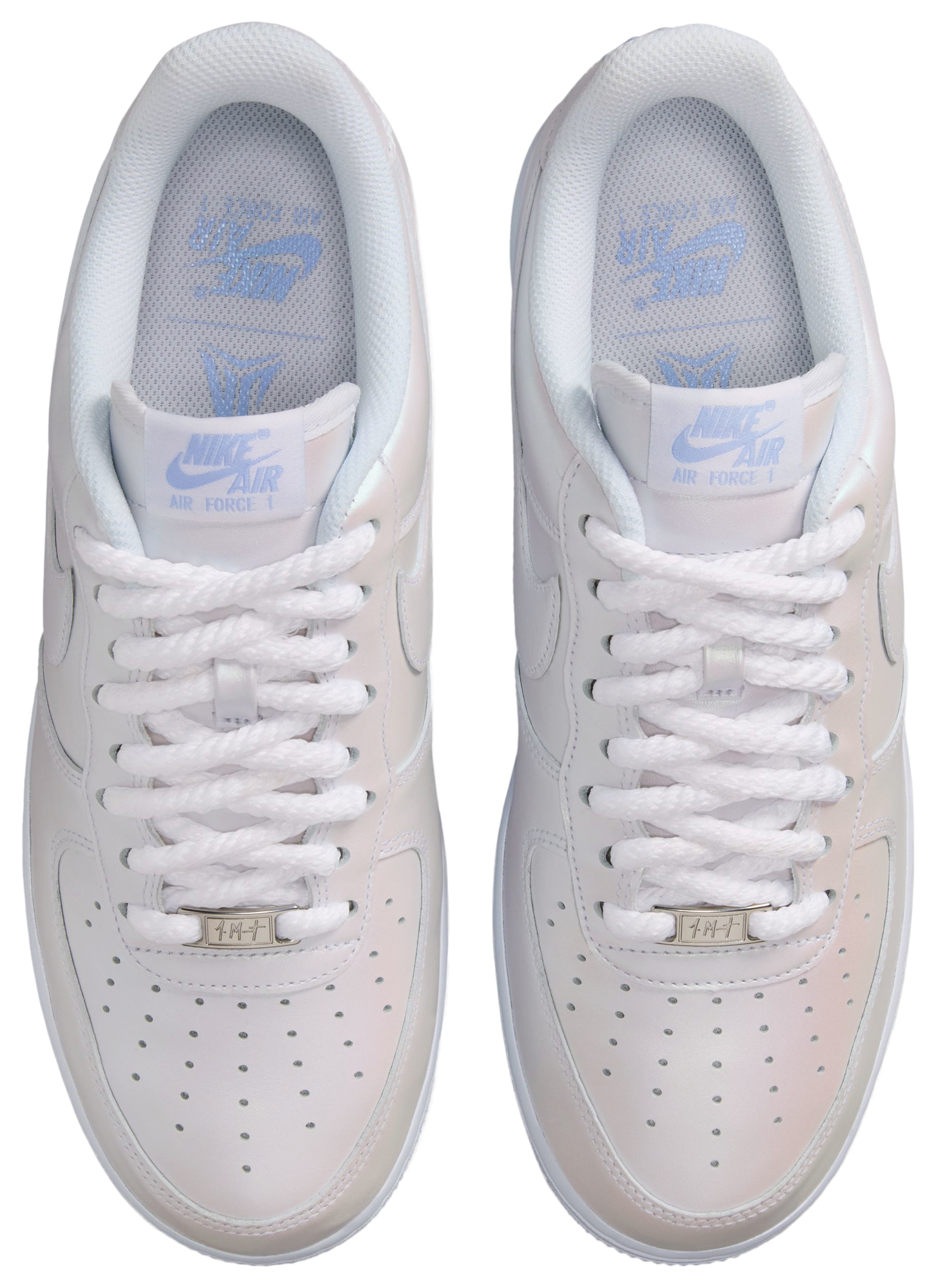Nike Air Force 1 '07 Premium - White/Blue/Silver - Image 4