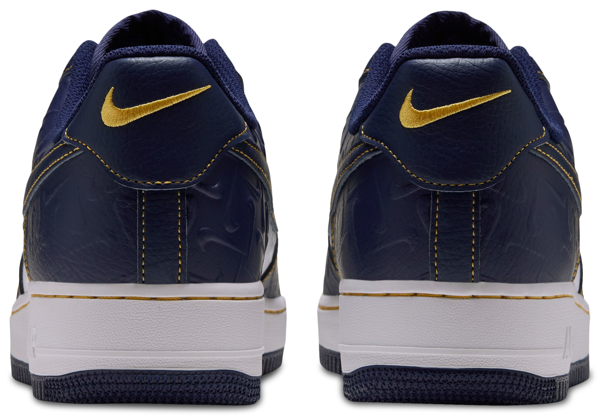 Nike Air Force 1 Low LE - Summit White/Yellow Ochre/Midnight Navy - Image 3