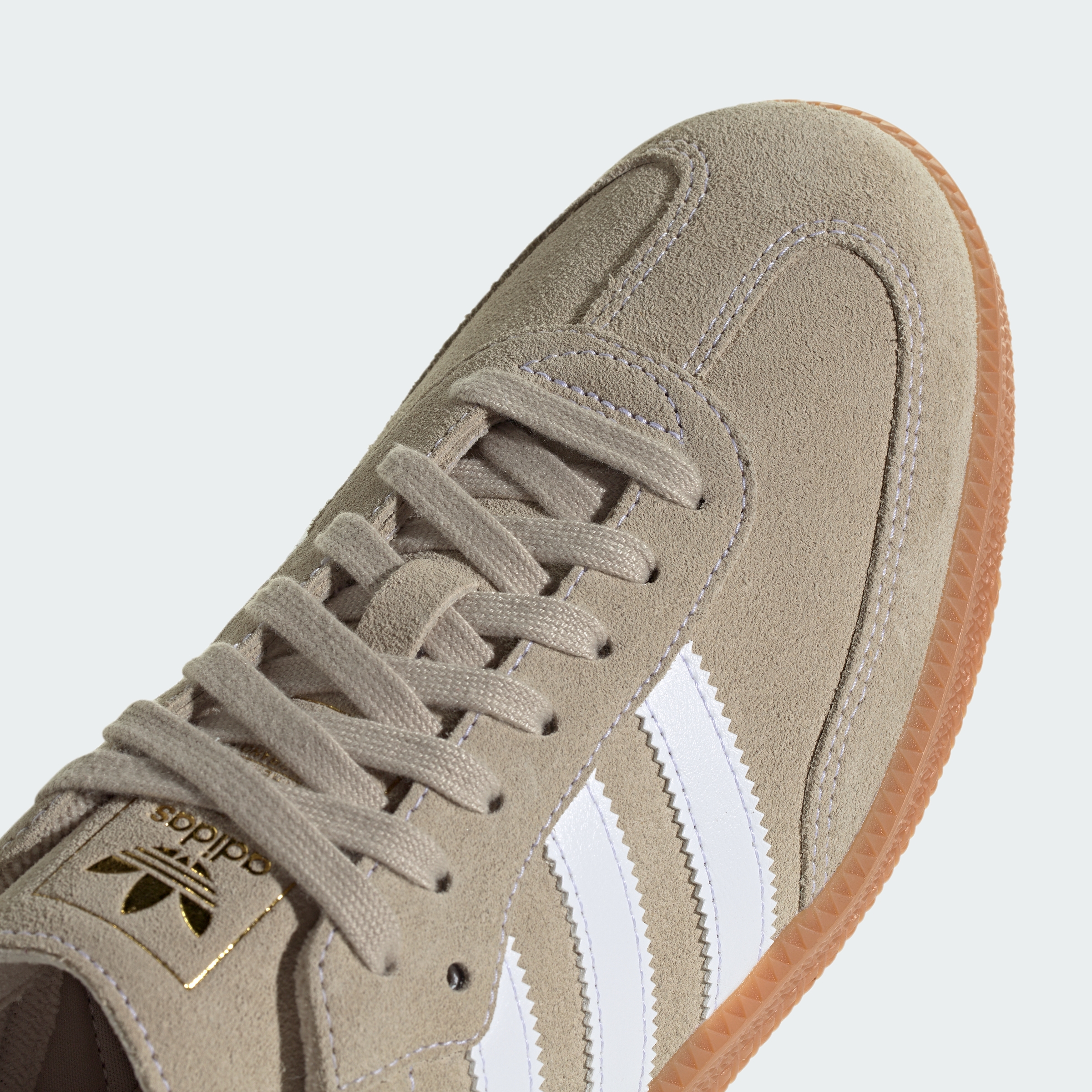 adidas SAMBA OG SHOES - Khaki Three / Cloud White / Gum - View 10