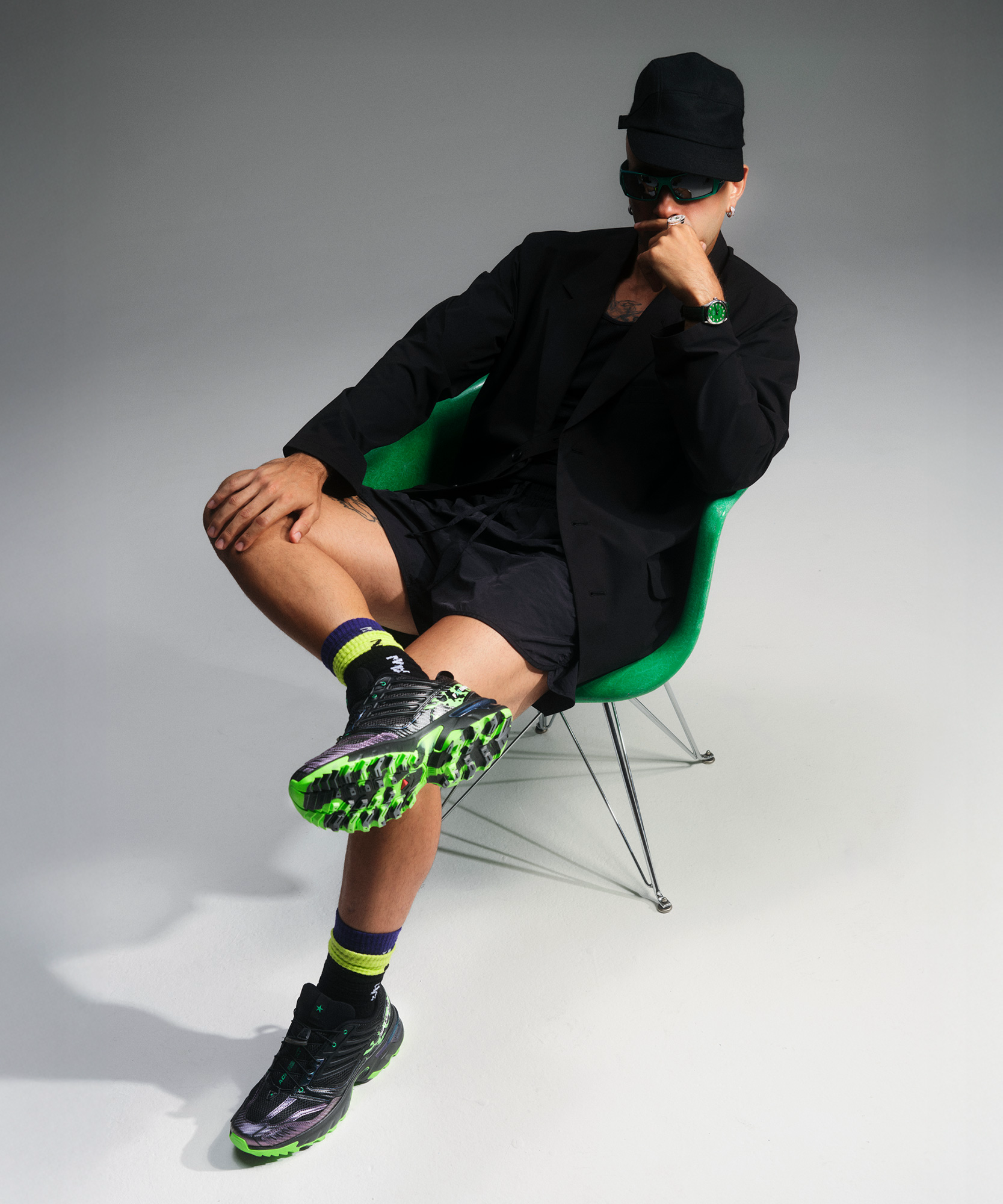 Salomon ACS NEXXT THE GREEN STAR BY FEID - Black / Bright Green / Green Gecko - View 4