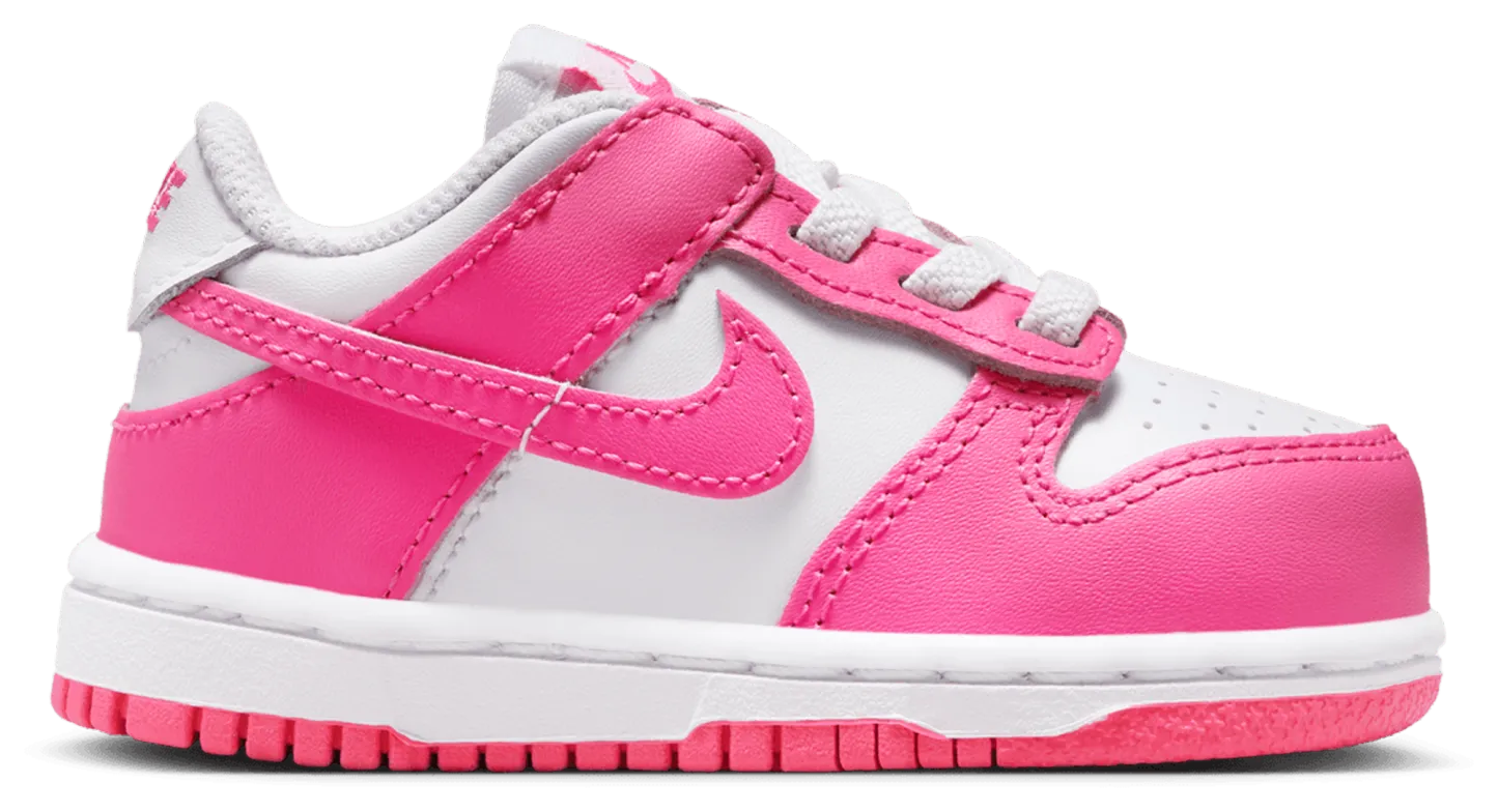 Nike Dunk Low 童款 - Laser Fuchsia/White - Image 1