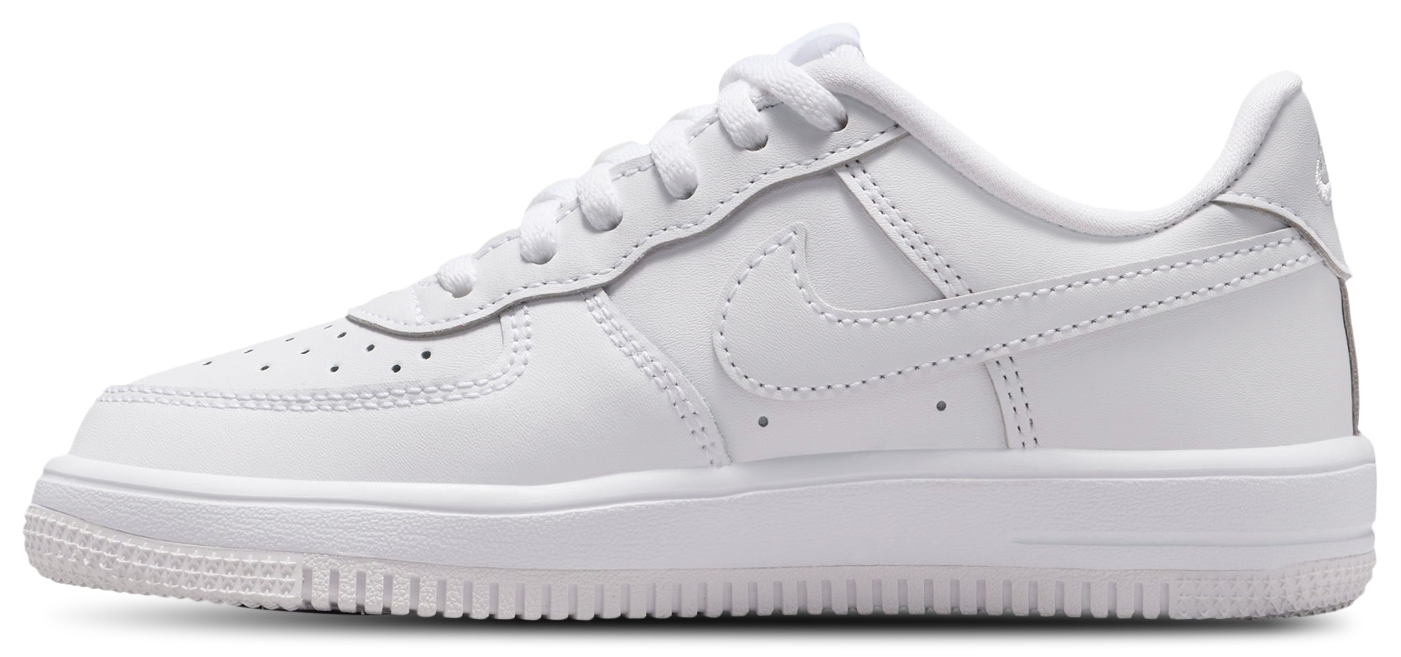 Nike Air Force 1 Low Lace 童款 - White/White - Image 2