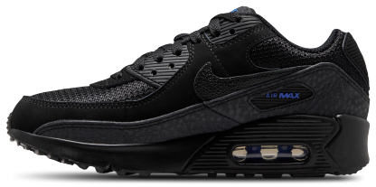 Nike Air Max 90 FL1 童款 - Black/Dk Smoke Gray/Old Royal - Image 2