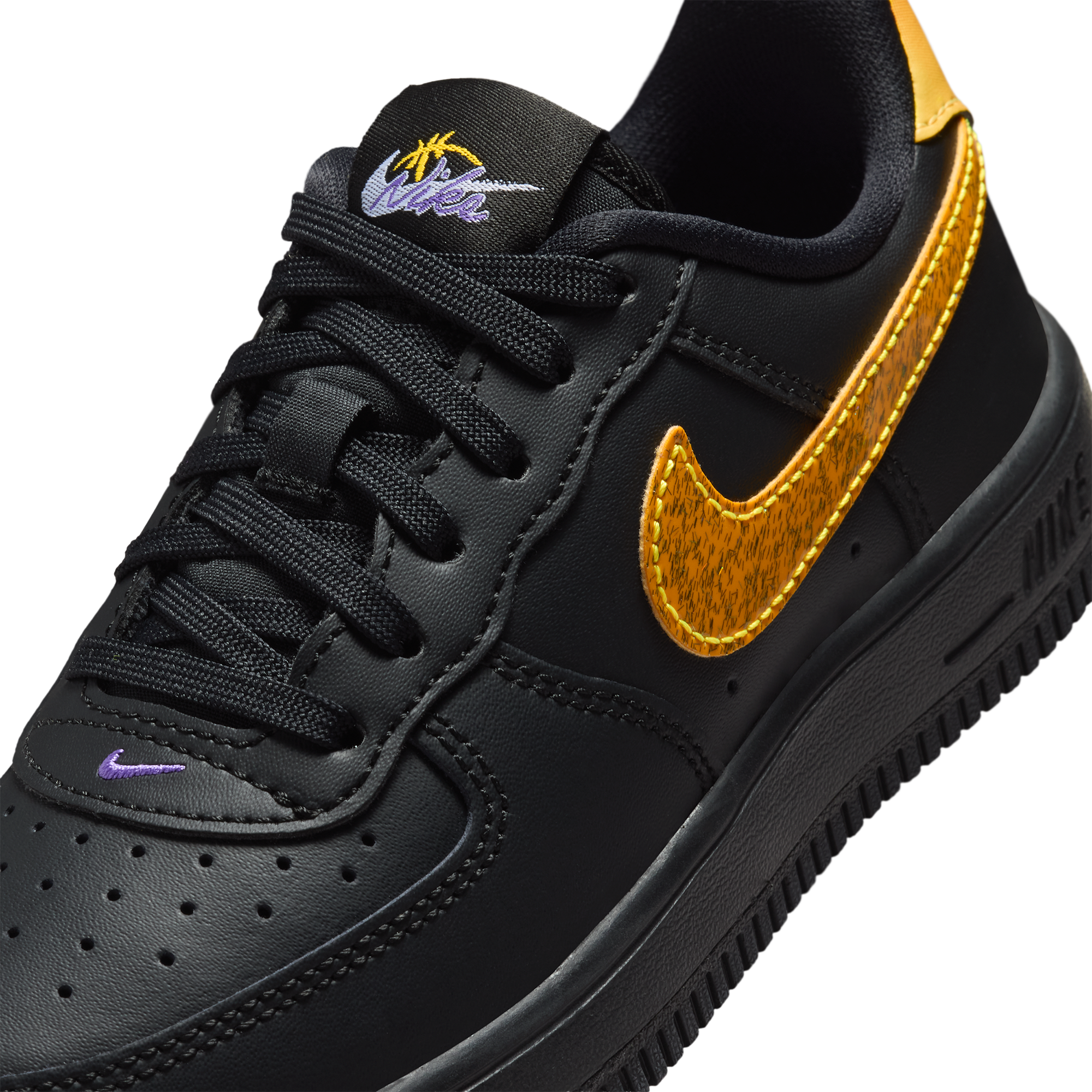 Nike Air Force 1 Low 童款 - Black/Purple - Image 7