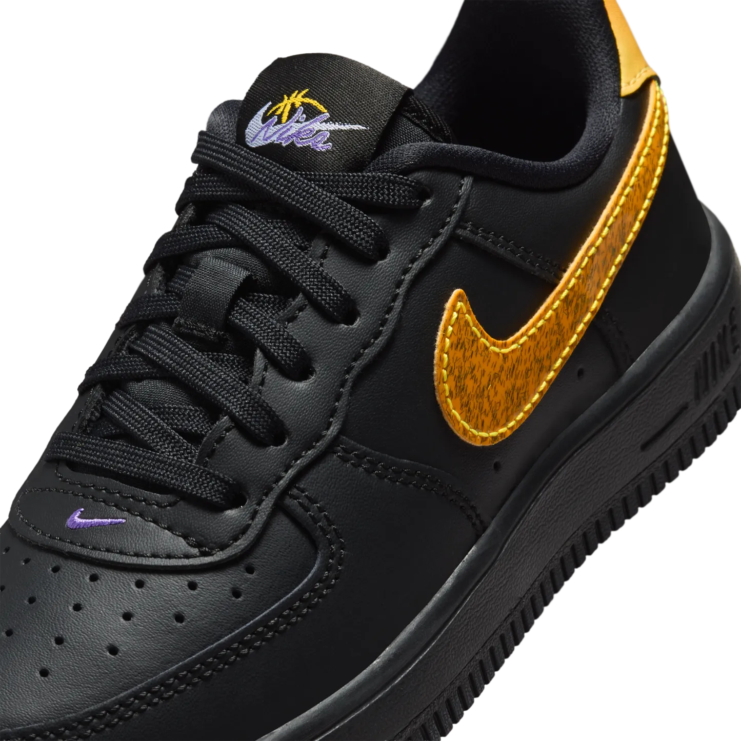 Nike Air Force 1 Low 童款 - Black/Purple - Image 7