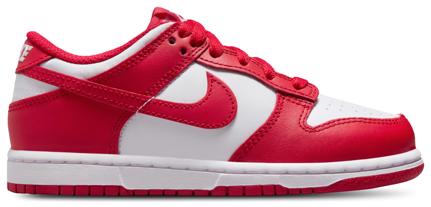 Nike Dunk Low 童款 - White/University Red - Image 1