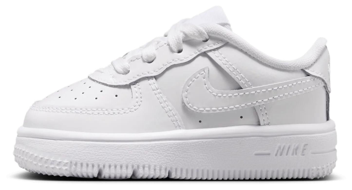 Nike Air Force 1 Low Lace 童款 - White/White - Image 2