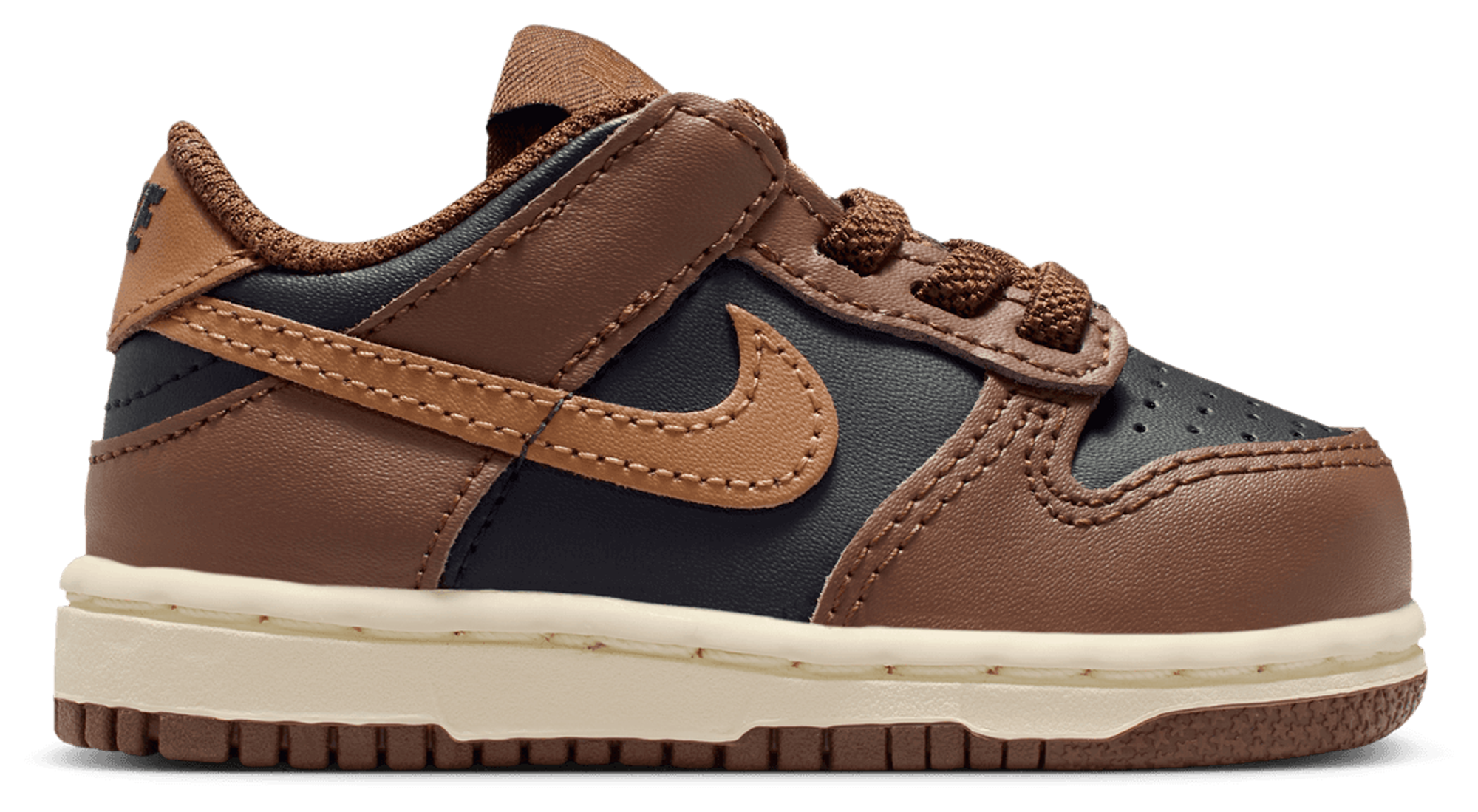 Nike Dunk Low 童款 - Brown/Black - Image 1
