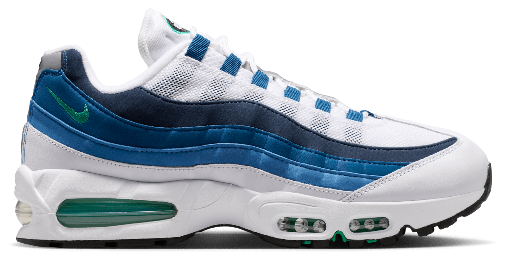 Nike Air Max 95 - Men's - Emerald Green/White/Lake Blue - Image 1