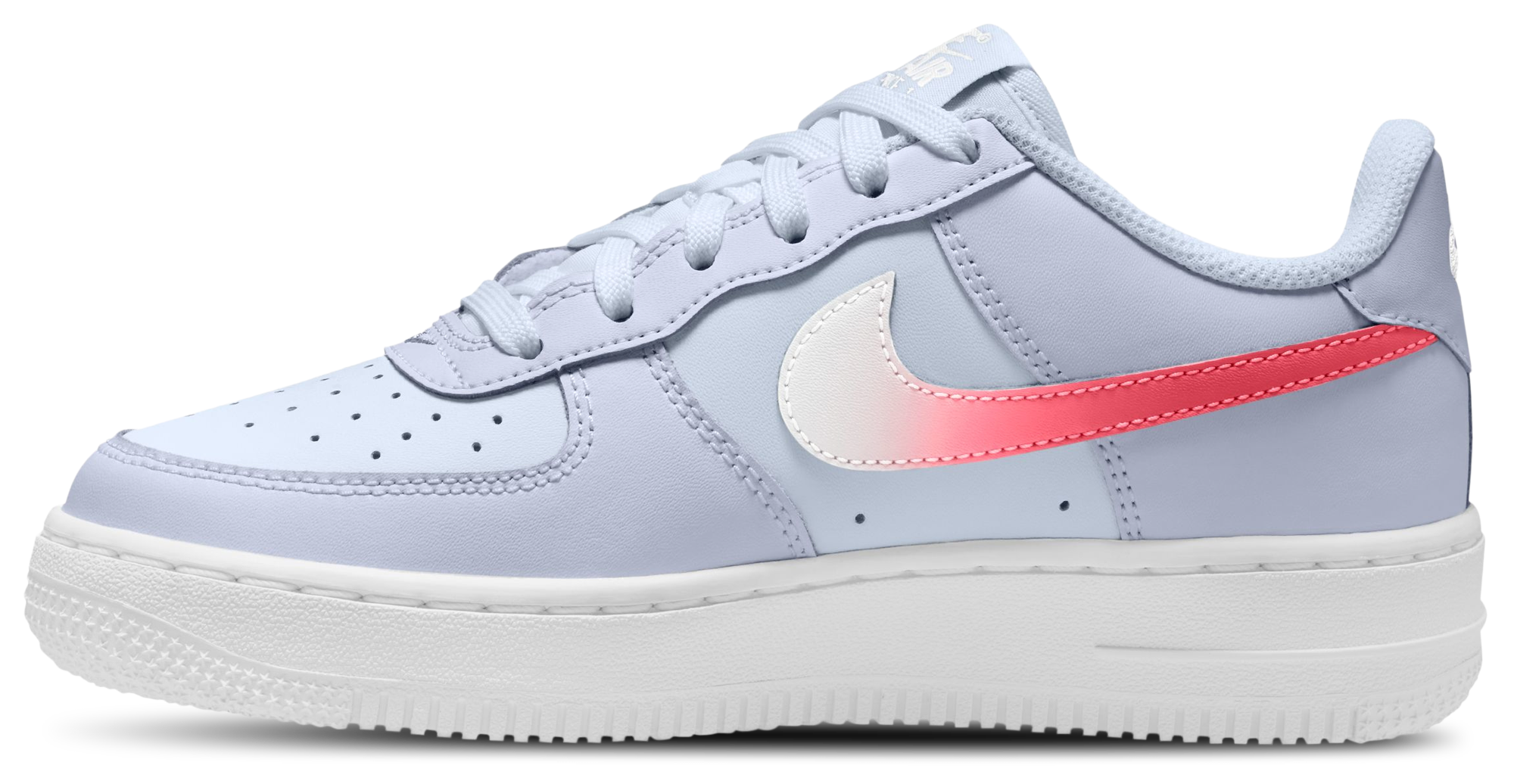 Nike Air Force 1 童款 - Pink/White/Grey - Image 2