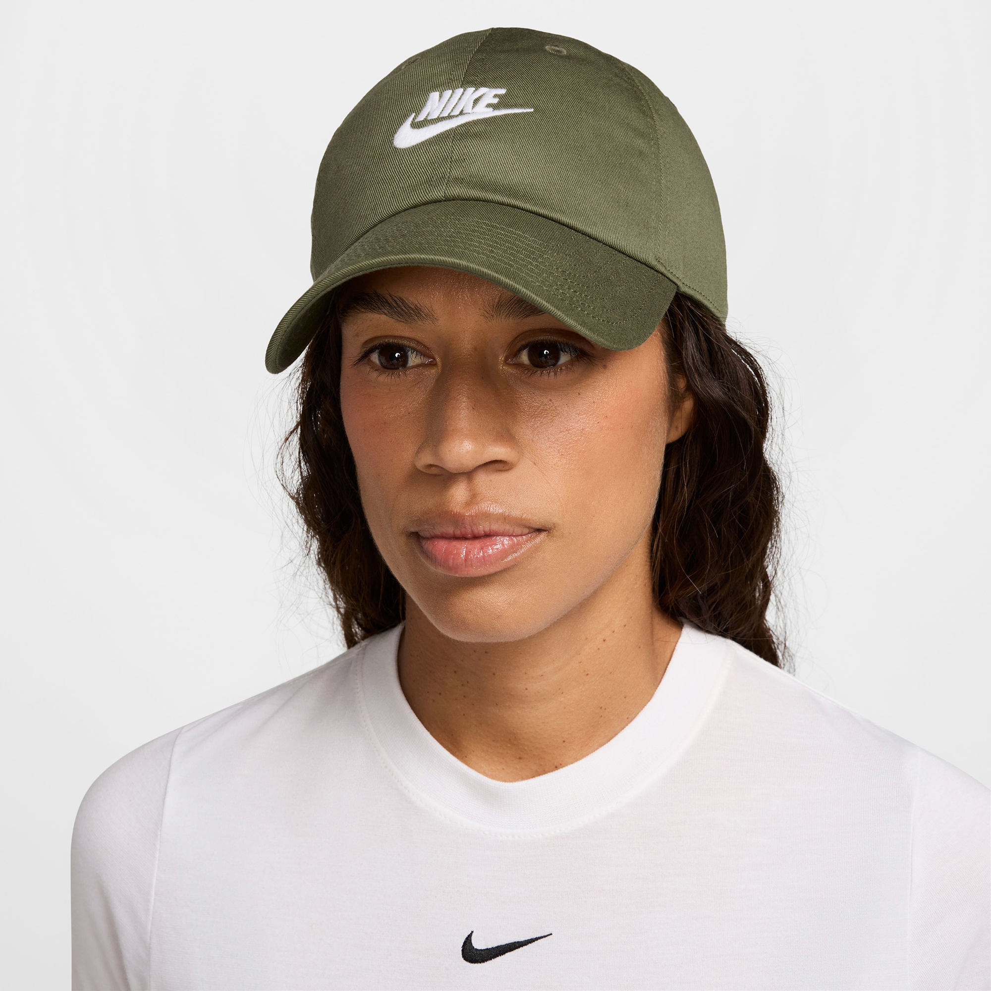 Nike Club Denim Cap - Medium Olive/White - Image 1