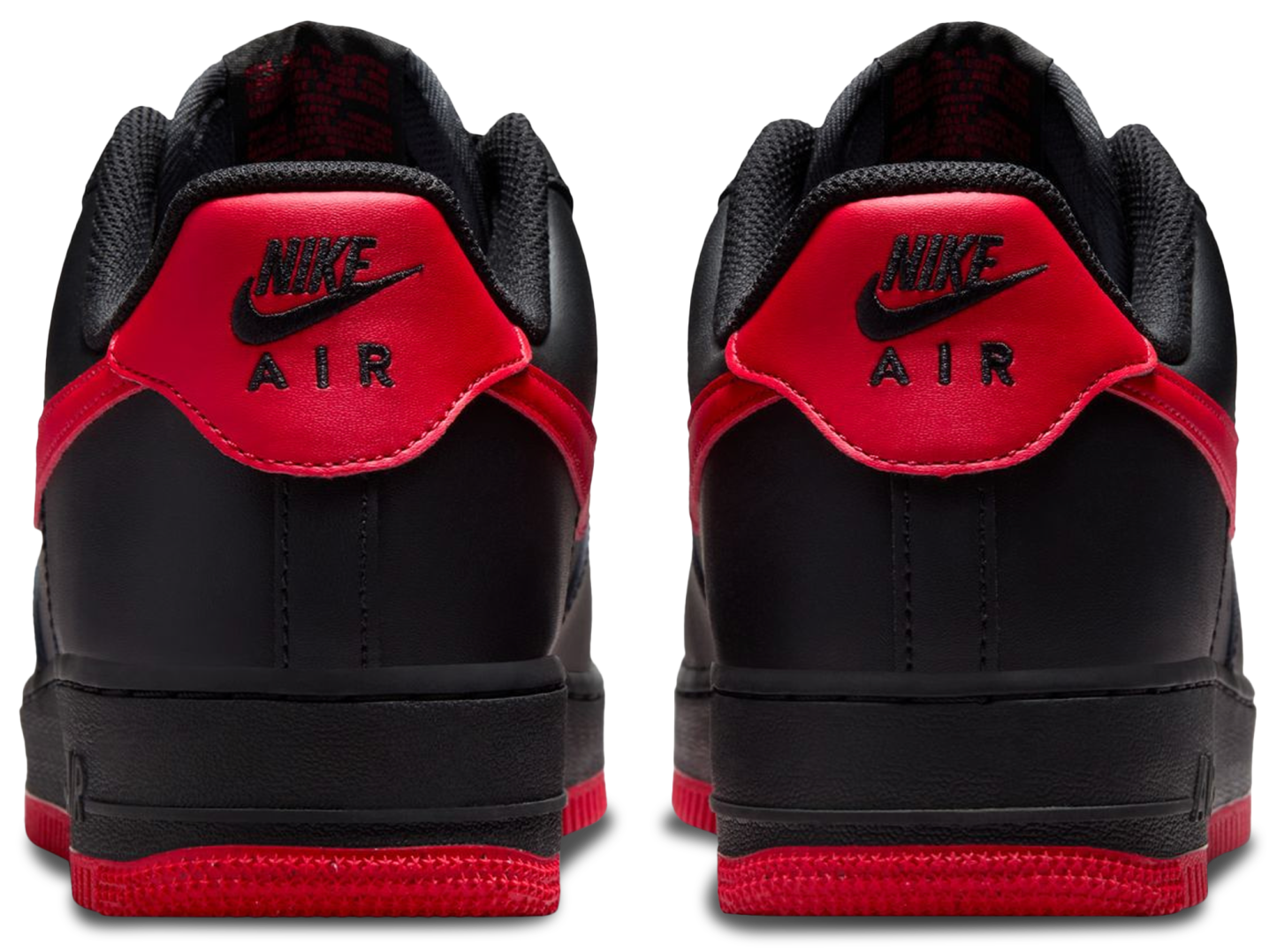 Nike Air Force 1 Low '07 - Black/Red/Black - Image 3