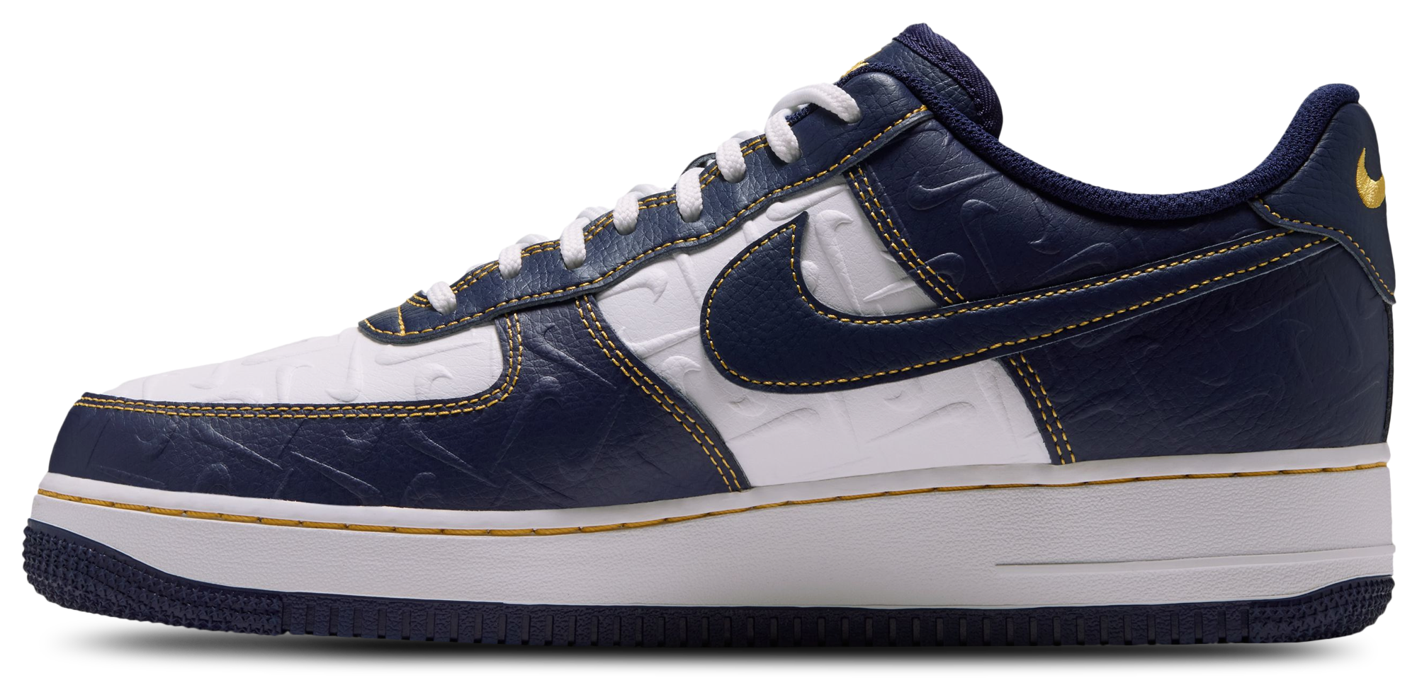 Nike Air Force 1 Low LE - Summit White/Yellow Ochre/Midnight Navy - Image 2